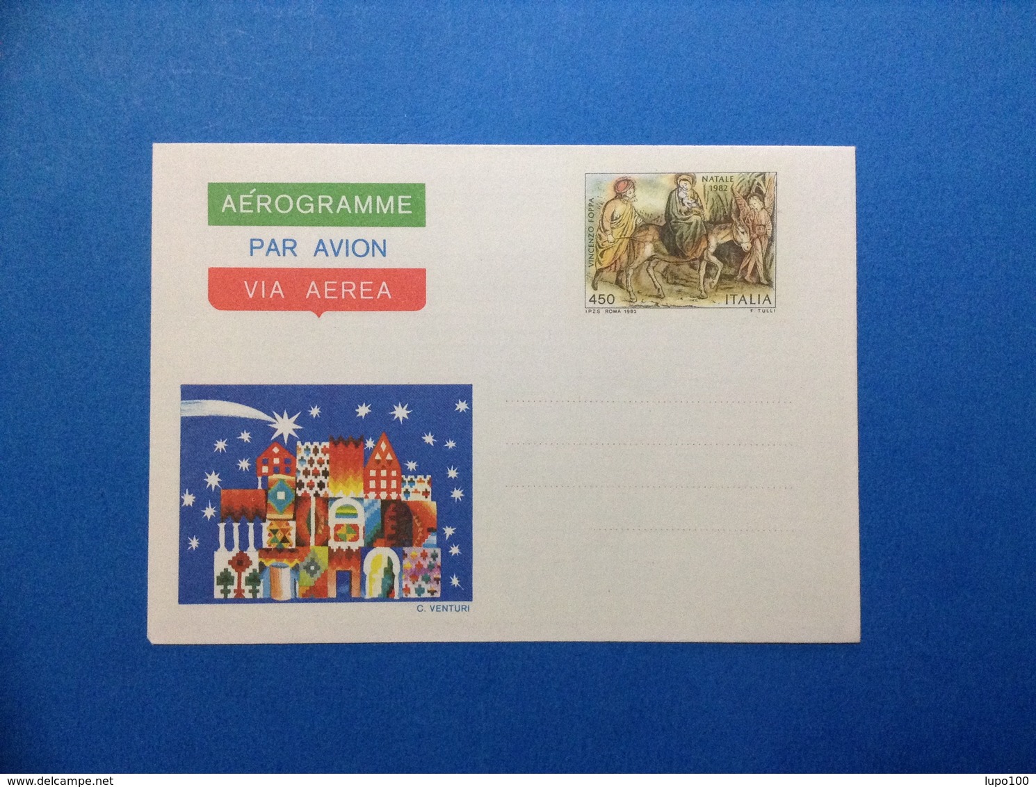 1982 ITALIA AEROGRAMMA POSTALE NUOVO NEW MNH** NATALE 450 LIRE - Ganzsachen