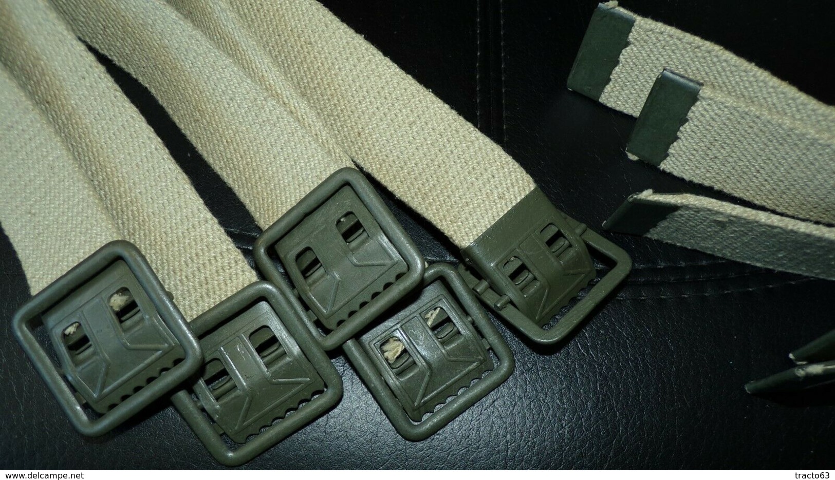 CEINTURE EN TISSU DE L'ARMEE FRANCAISE EN LOT DE 5 PIECES,PERIODE GUERRE ALGERIE AVEC BOUCLE TYPE AMERICAINE  , TAILLE 6 - Equipement