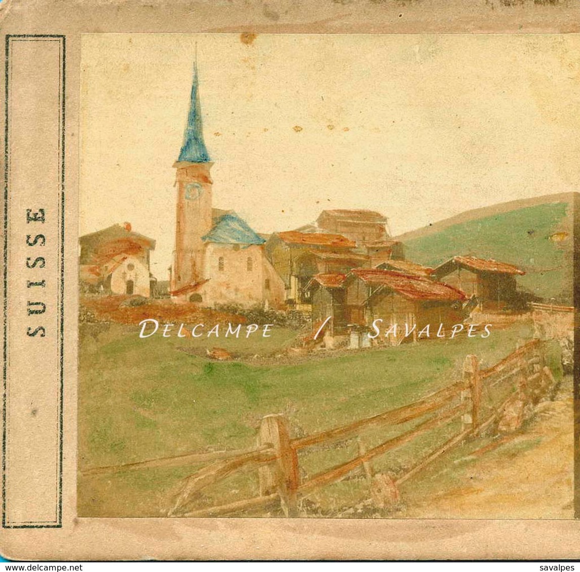 Suisse Valais * Biel, Vallée Du Rhône - Photo Stéréoscopique A. Bertrand Vers 1858 - Voir Scans - Stereoscopio