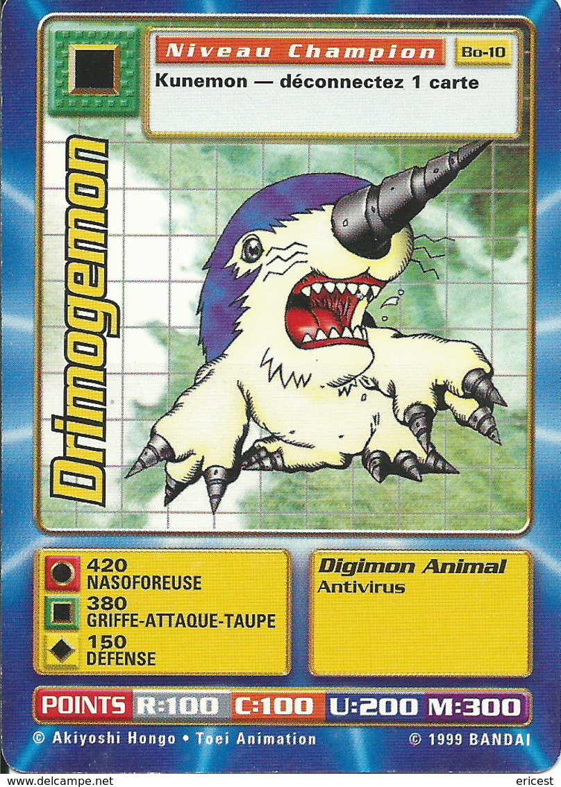 B - CARTE DIGIMON DRIMOGEMON BO-10 FR BON ETAT - Autres & Non Classés