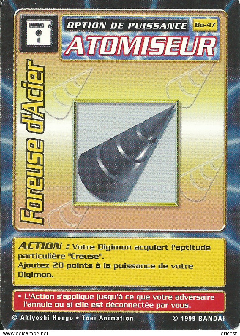 B - CARTE DIGIMON FOREUSE D'ACIER BO-47 FR BON ETAT - Autres & Non Classés