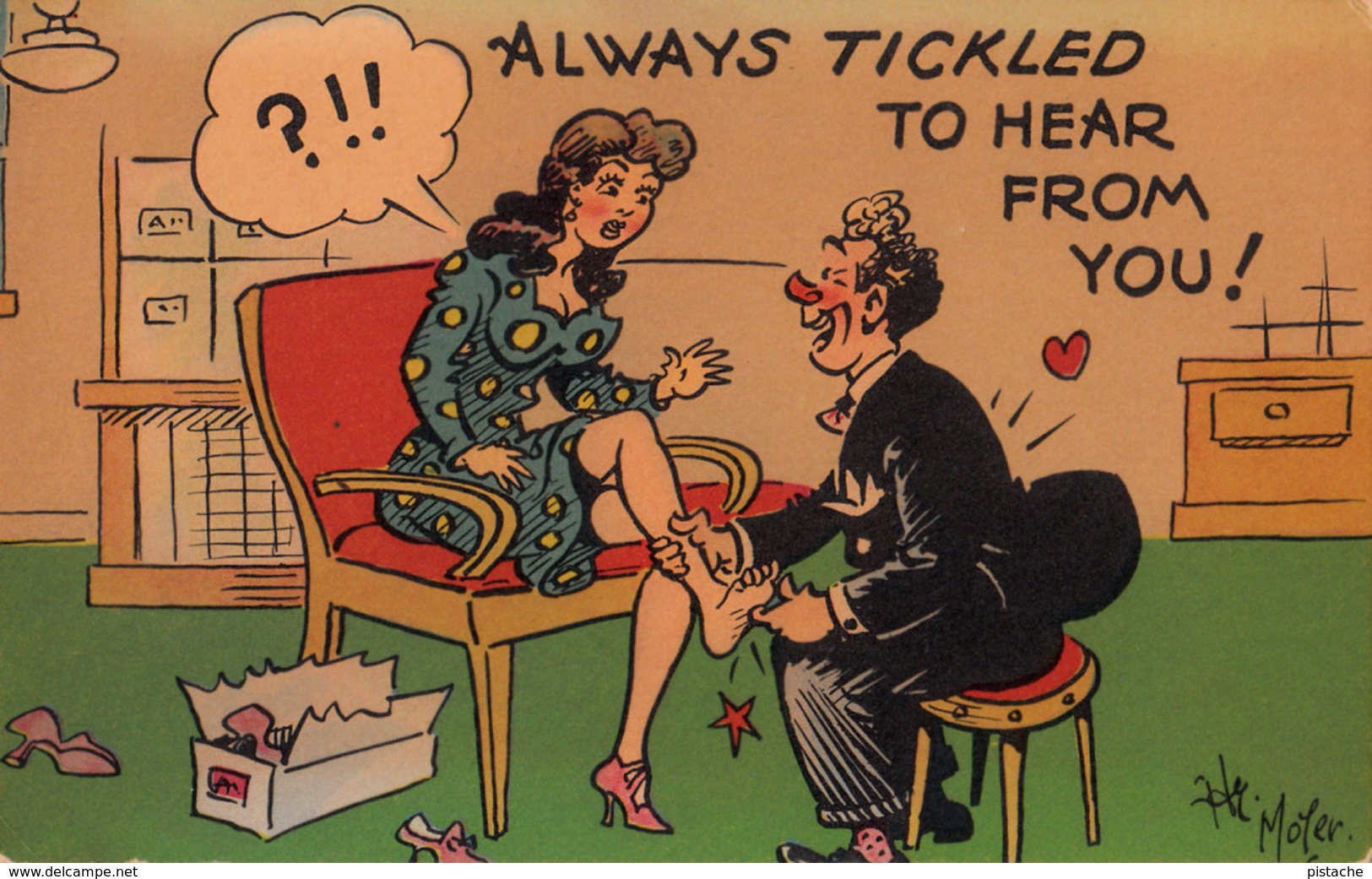 Comics Humor Comic Comique Humour - Always Tickled To Hear From A Sexy Lady - Feet Shoes - 2 Scans - Humor