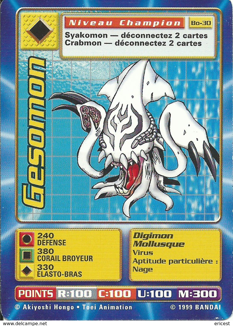 B - CARTE DIGIMON GEZOMON BO-30 FR BON ETAT - Autres & Non Classés