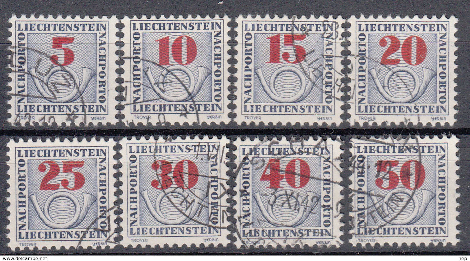 LIECHTENSTEIN - Michel - 1940 - Nr 21/28 - Gest/Obl/Us - Taxe