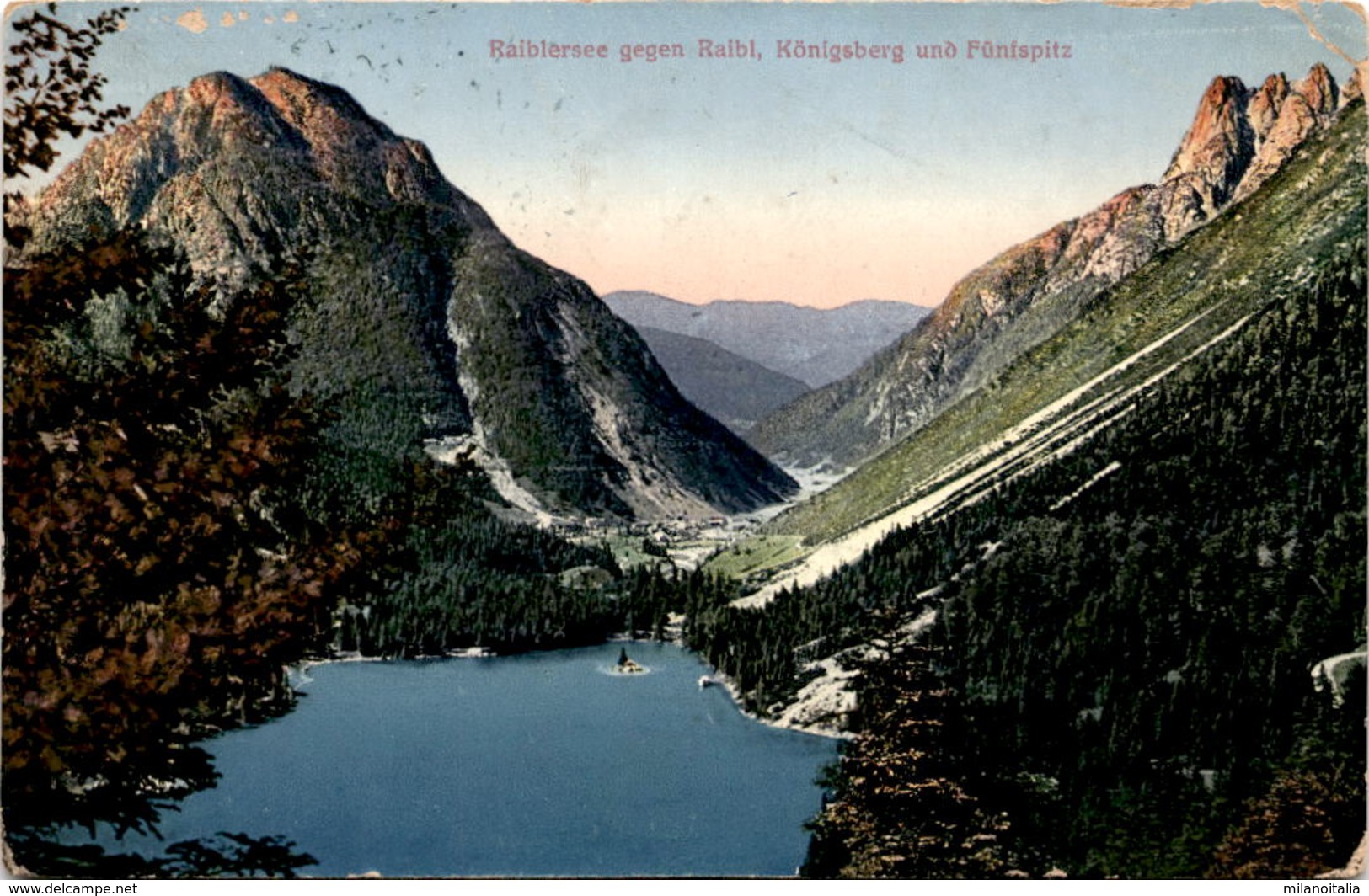 Raiblersee Gegen Raibl, Königsberg Und Fünfspitz (746/14) * Karte Von 1912 * 1. 6. 1915 - Sonstige & Ohne Zuordnung