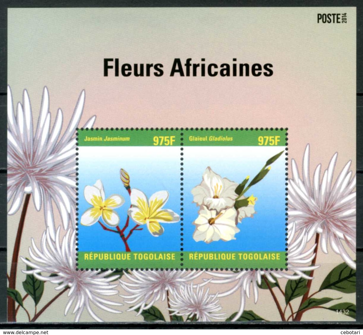 TOGO / TOGOLAISE 2014** - Fiori / Flowers - Block Di 2 Val. MNH, Come Da Scansione. - Altri & Non Classificati