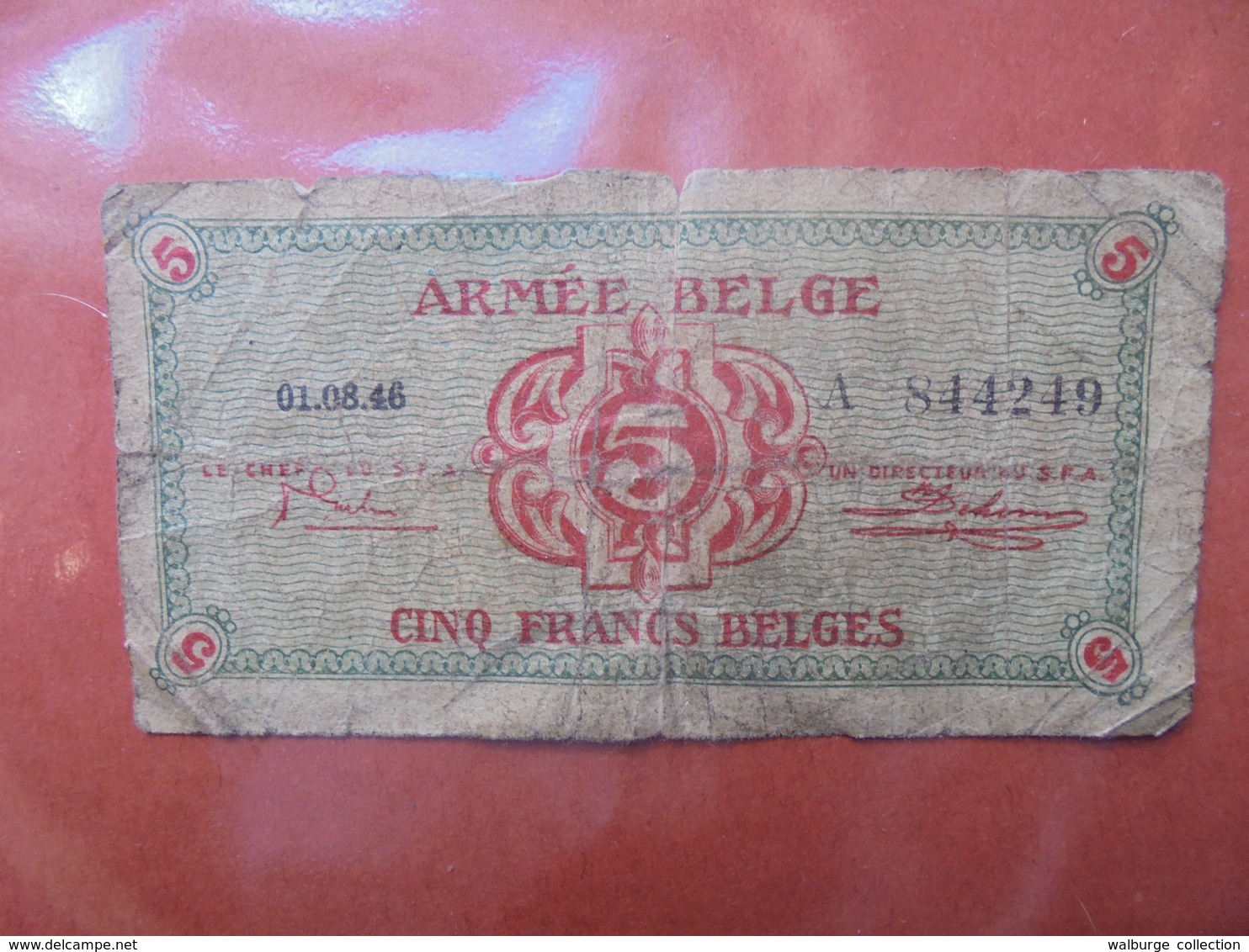 BELGIQUE(MILITAIRE) 5 FRANCS 1946 TRES CIRCULER - 5 Francs