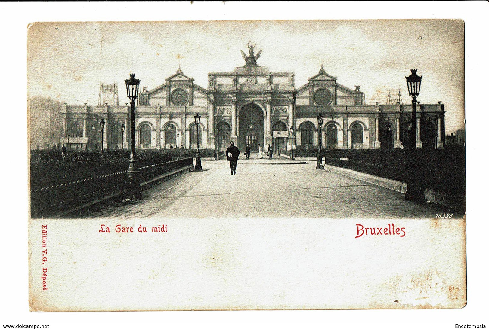 CPA - Carte Postale - Belgique -Bruxelles - Gare Du Midi - 1905? VM3525 - Transport Urbain En Surface