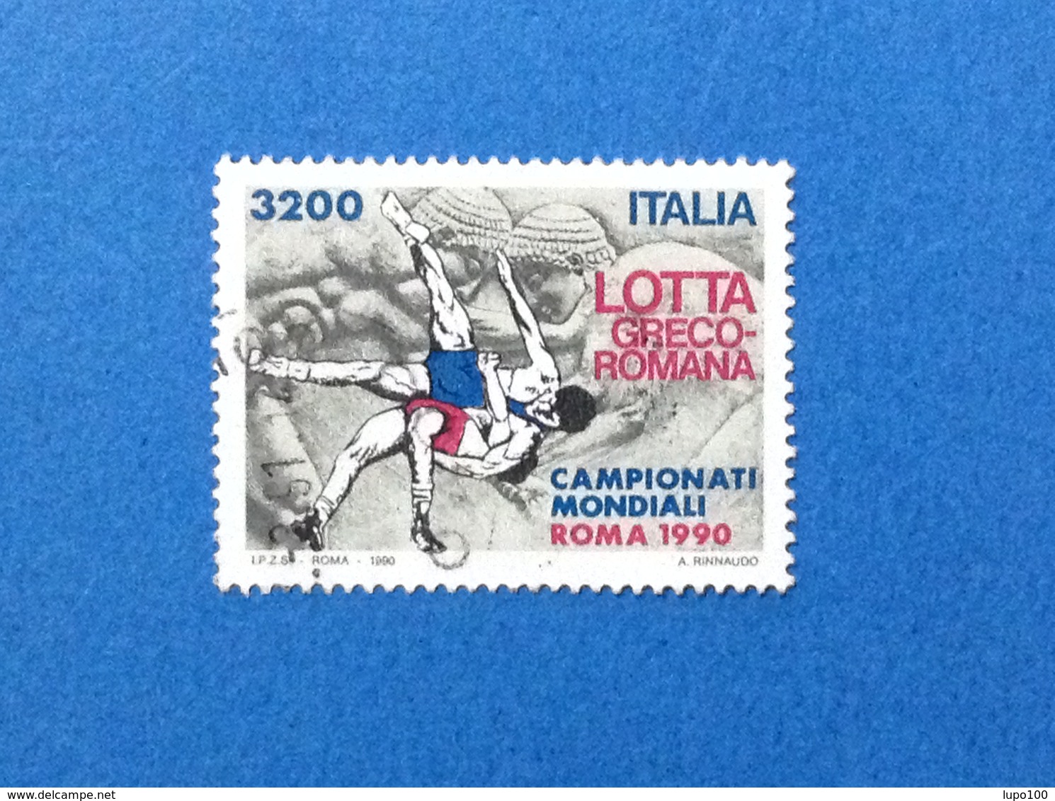 1990 ITALIA FRANCOBOLLO USATO STAMP USED Lotta Greco Romana 3200 Lire - 1981-90: Used