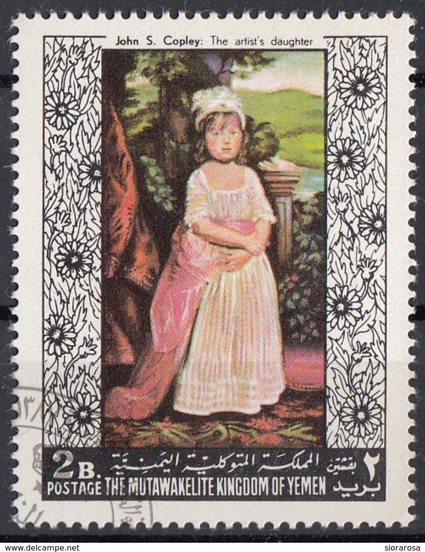 Mutawakelite K. Yemen 1968 Mi. 558 "La Figlia Dell'artista" Quadro Dipinto Da J.S. Copley Paintings Tableaux CTO - Altri & Non Classificati