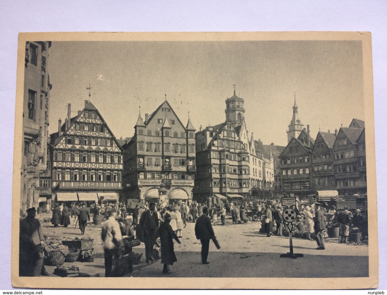 GERMANY 1938 Postcard Stuttgart To London - Front = Marktplatz - Briefe U. Dokumente