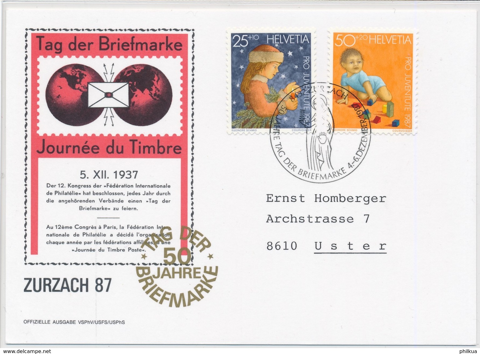 1987 - Tag Der Briefmarke - Journée Du Timbre - Giornata Del Francobolli - ZURZACH - Schweiz -Suisse - Svizzera - Giornata Del Francobollo