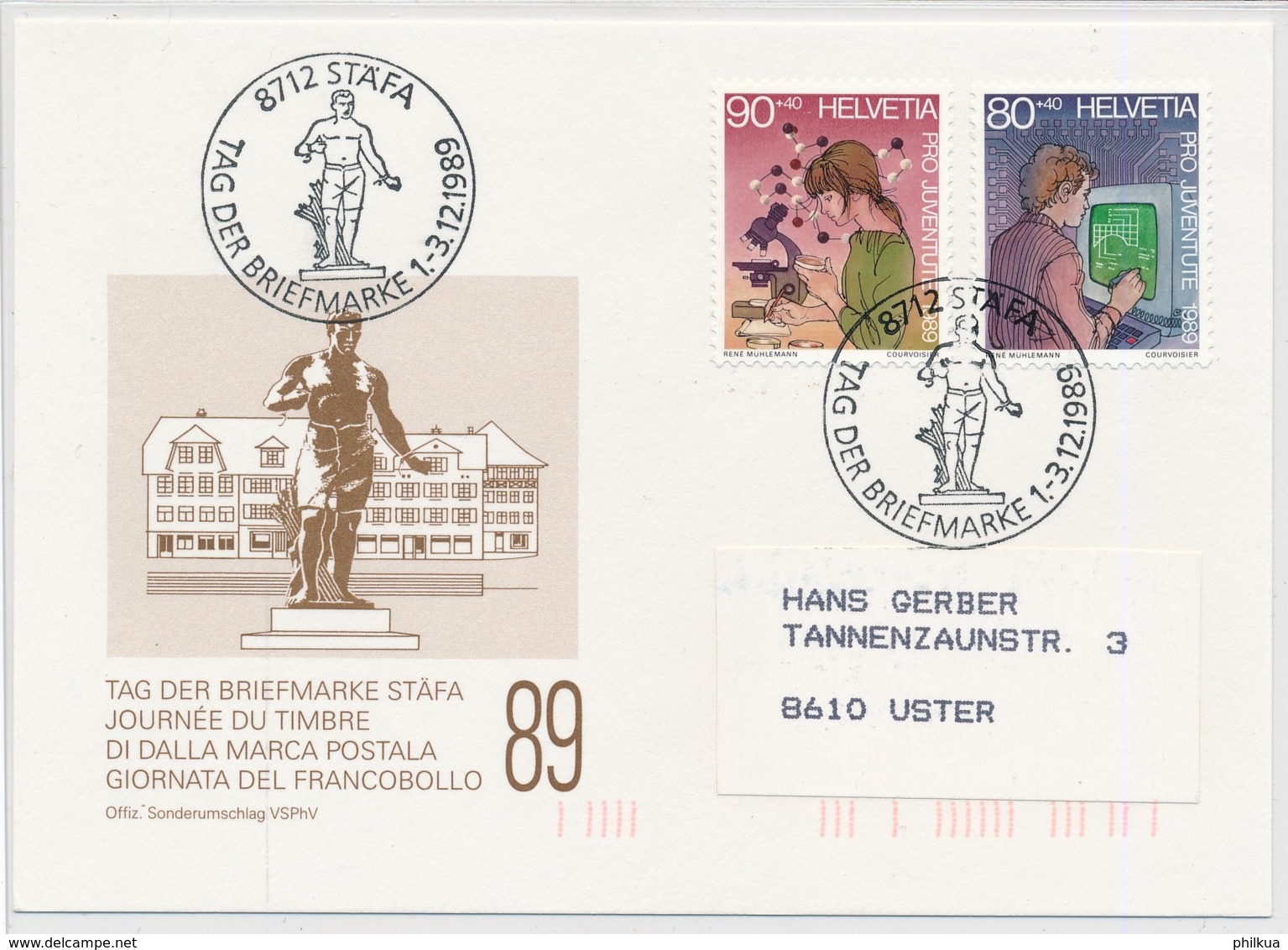 1989 - Tag Der Briefmarke - Journée Du Timbre - Giornata Del Francobolli - STÄFA - Schweiz -Suisse - Svizzera - Giornata Del Francobollo