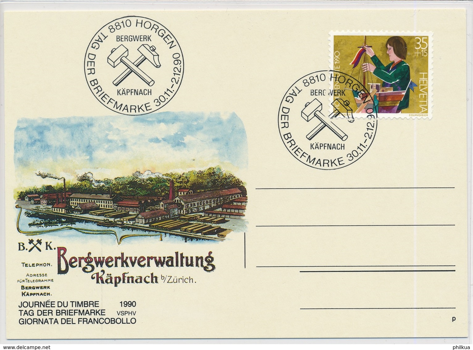 1990 - Tag Der Briefmarke - Journée Du Timbre - Giornata Del Francobolli - HORGEN - Schweiz -Suisse - Svizzera - Giornata Del Francobollo