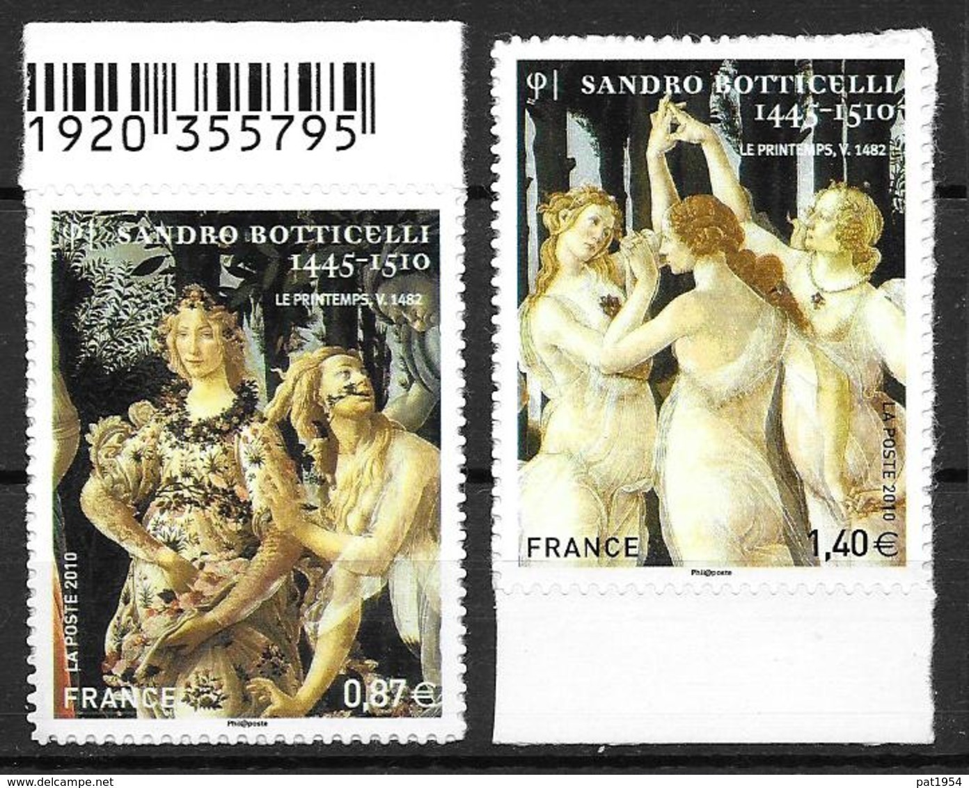 France 2010 Adhésifs N°492 Et 509 Neufs Sandro Botticelli Cote 13 Euros - Autres & Non Classés