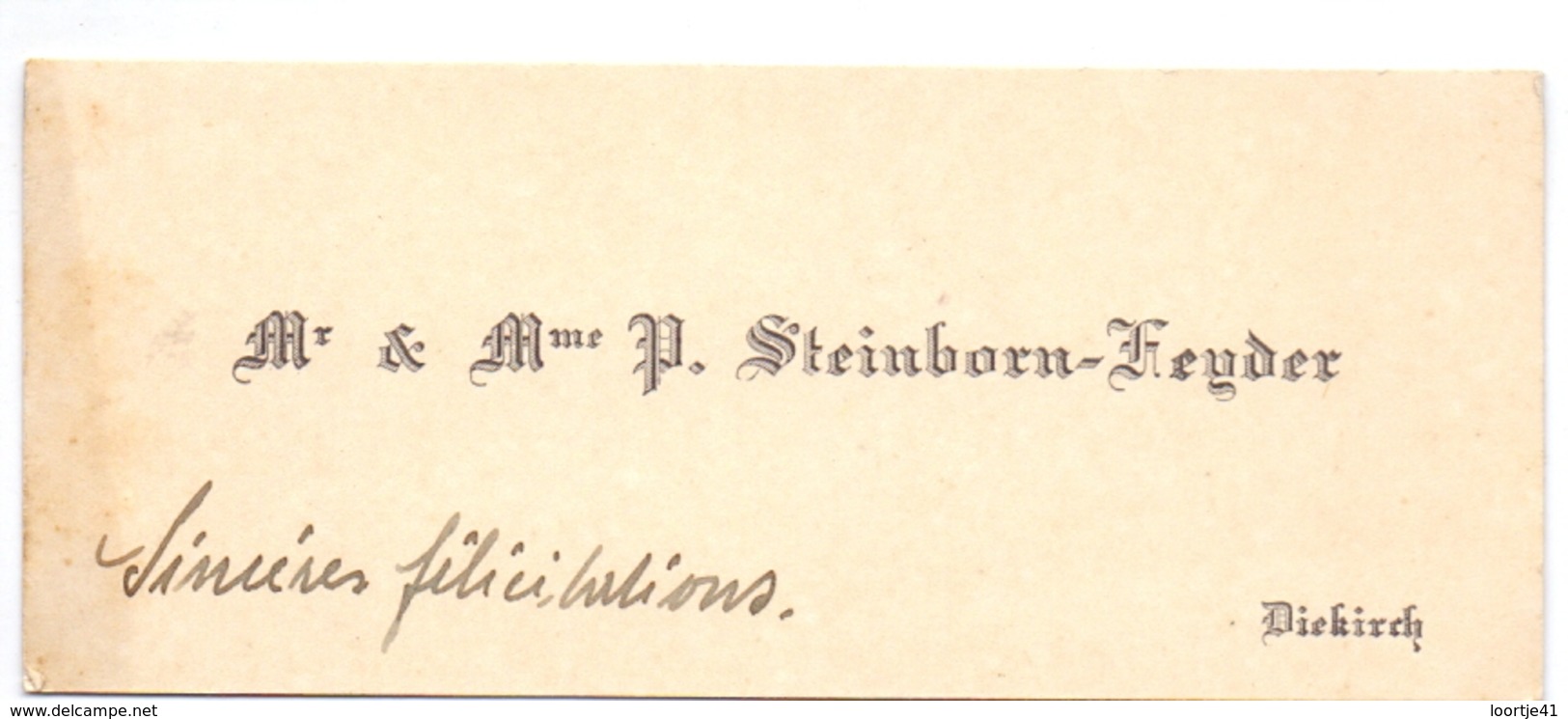 Visitekaartje - Carte Visite - Mr & Mme P. Steinborn - Heyder - Diekirch - Visiting Cards