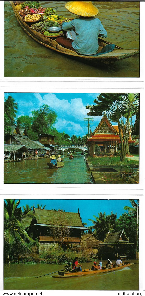 3060k: 10 AKs Thai Floating Market, Ungelaufen Im Folder - Thaïland