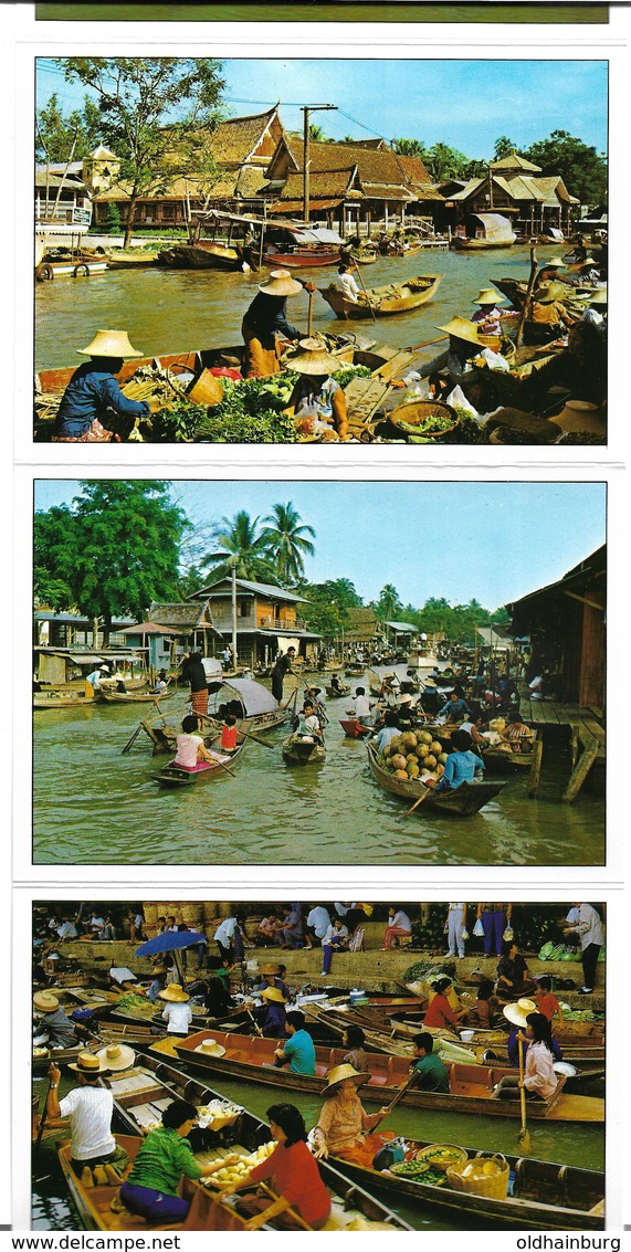 3060k: 10 AKs Thai Floating Market, Ungelaufen Im Folder - Thaïland