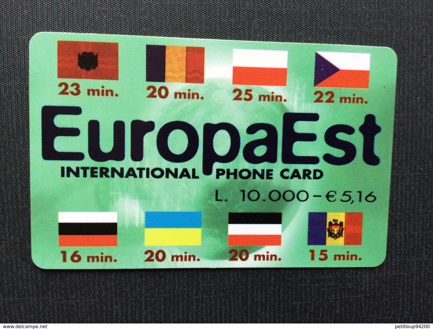 CARTE PREPAYEE ITALIE  EUROPA EST  *l.10.000-€ 5,16  International Phone Card - Publiques Ordinaires