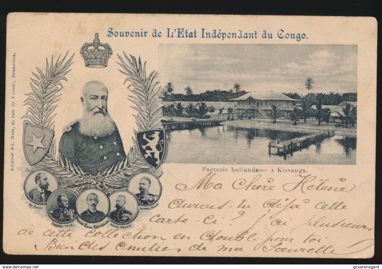 SOUVENIR DE L'ETAT INDEPENDANT DU CONGO -  FACTORIE HOLLANDAISE A KISSANGA - Congo Belge