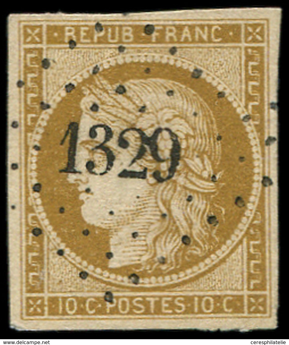 EMISSION DE 1849 - 1b   10c. Bistre-VERDATRE, Oblitéré PC 1329, Frappe Superbe, TTB. S - 1849-1850 Cérès