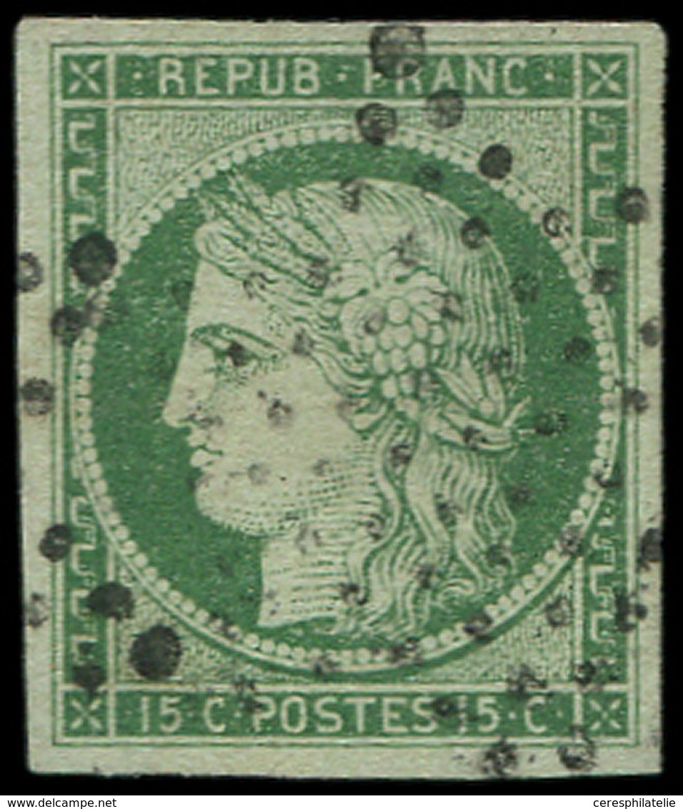 EMISSION DE 1849 - 2    15c. Vert, Oblitéré ETOILE, Superbe. J - 1849-1850 Cérès