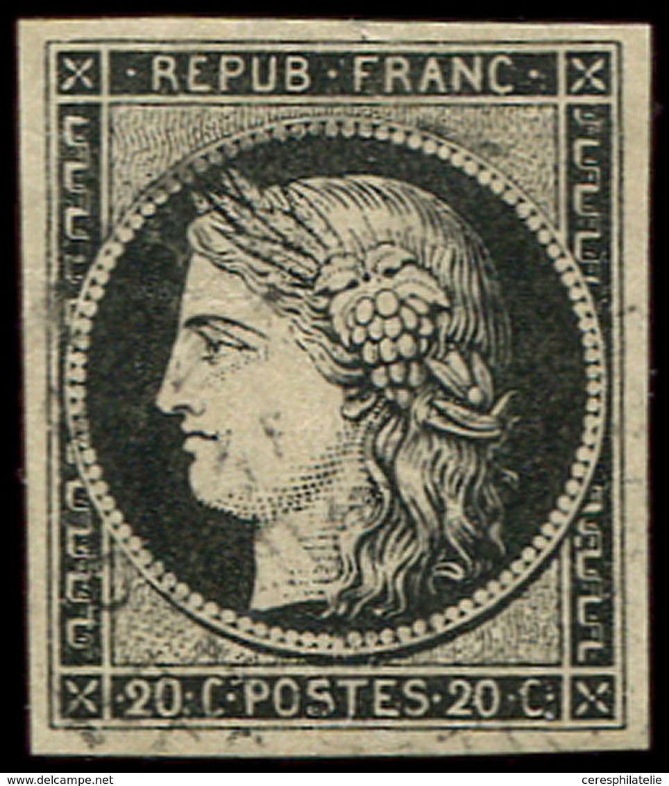 EMISSION DE 1849 - 3    20c. Noir Sur Jaune, Obl. Càd T15 De JANV 49, Frappe Légère, TB - 1849-1850 Cérès