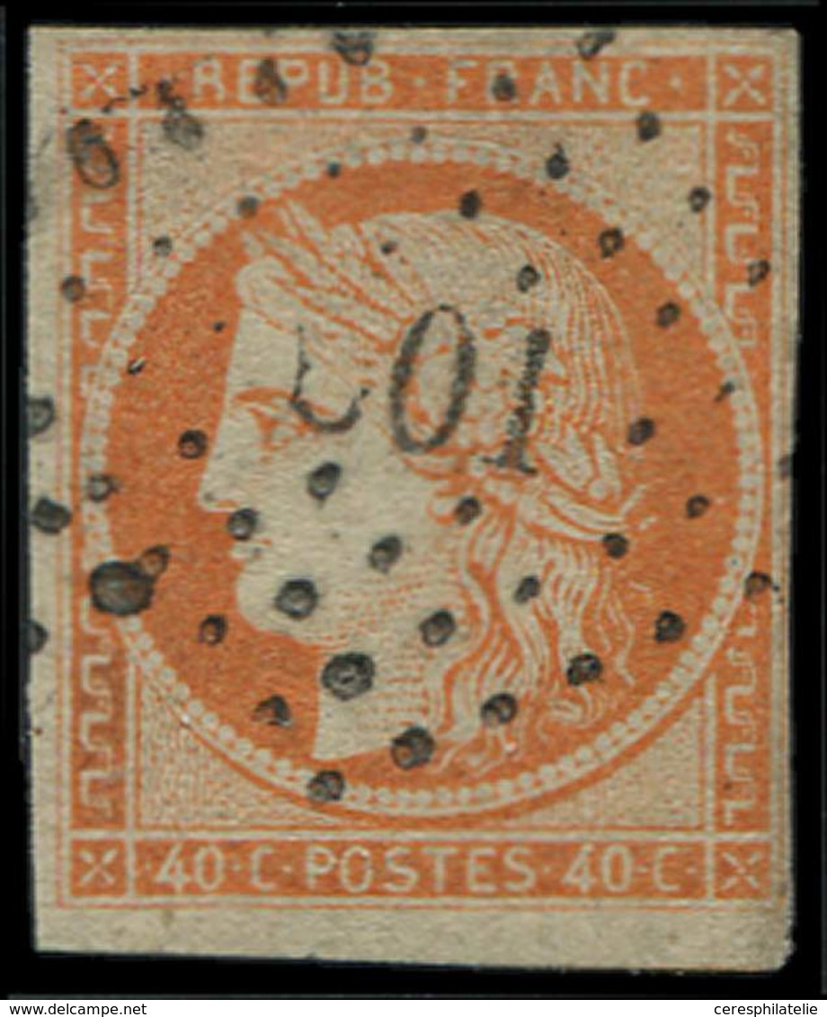 EMISSION DE 1849 - 5    40c. Orange, Oblitéré PC 601, TB - 1849-1850 Cérès