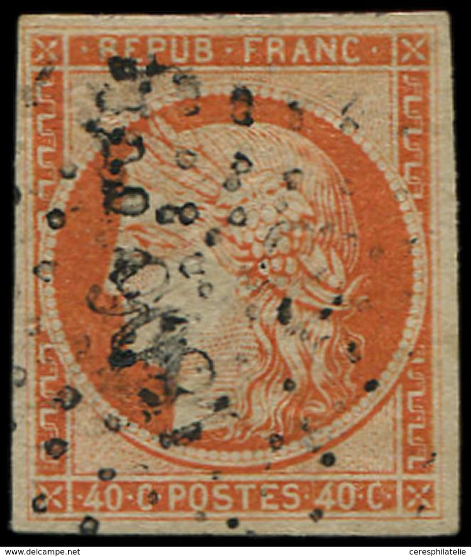 EMISSION DE 1849 - 5    40c. Orange, Oblitéré PC Trouble, TB. C - 1849-1850 Cérès