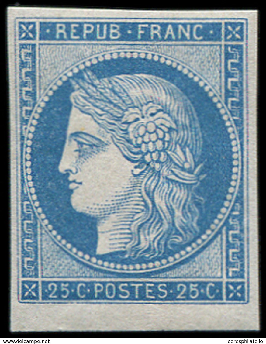 * EMISSION DE 1849 - R4d  25c. Bleu, REIMPRESSION, Bas De Feuille, Très Frais Et TB - 1849-1850 Cérès