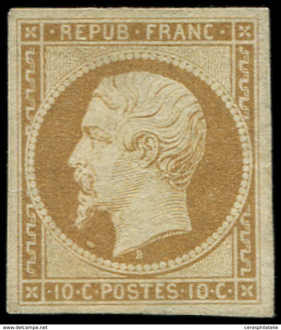 (*) PRESIDENCE - 9    10c. Bistre-jaune, Restauré, Plaisant D'aspect - 1852 Luigi-Napoleone