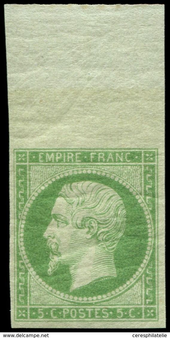 ** EMPIRE NON DENTELE - 12a   5c. Vert-jaune, Bdf, Fraîcheur Postale, TTB - 1853-1860 Napoléon III
