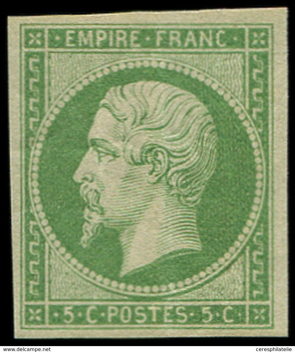 ** EMPIRE NON DENTELE - 12b   5c. Vert Foncé, 2 Plis De G. Verticaux D'origine, Sinon TB. C - 1853-1860 Napoleone III