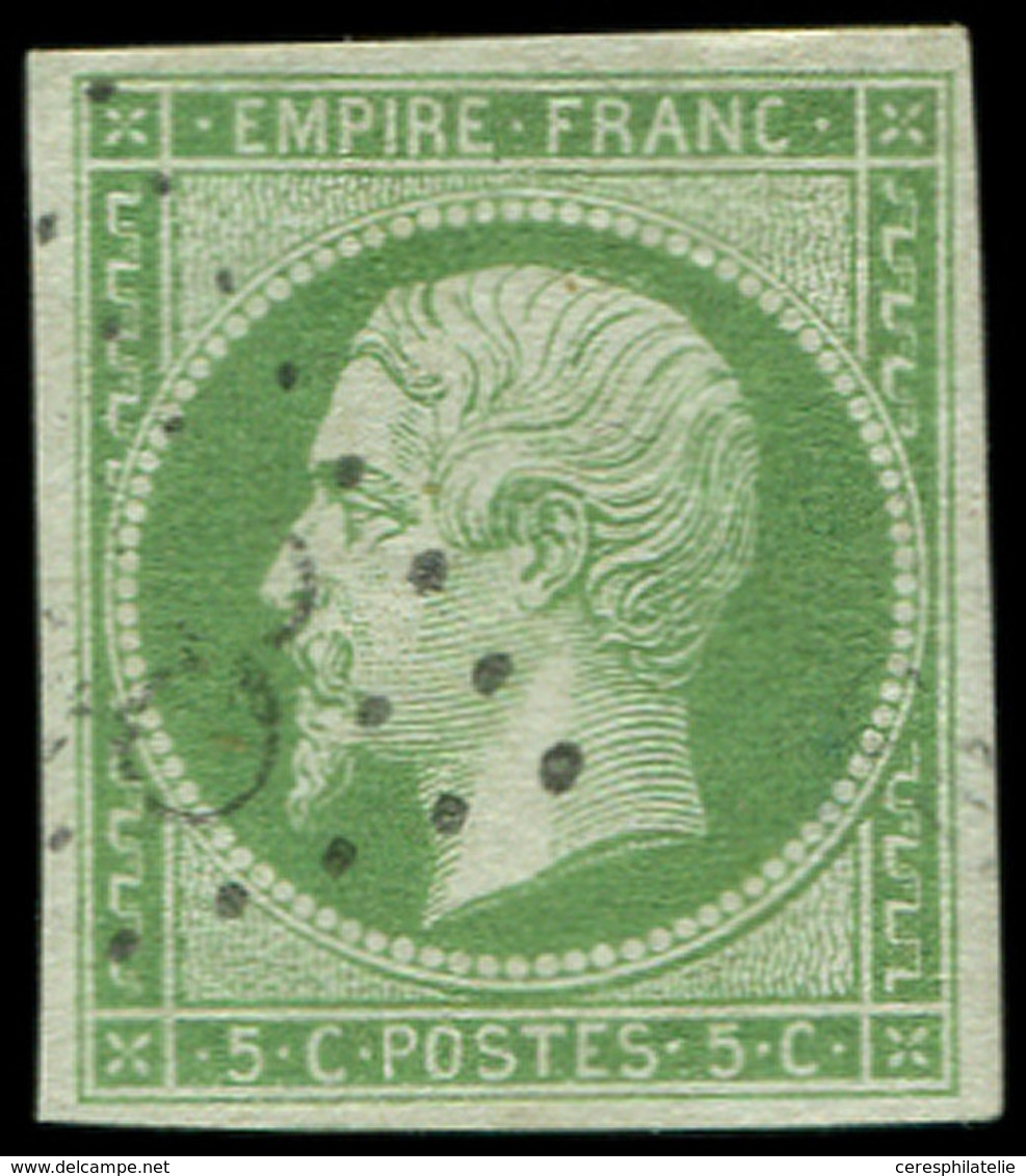 EMPIRE NON DENTELE - 12    5c. Vert, Oblitéré GC, Frappe Légère, TTB - 1853-1860 Napoleon III