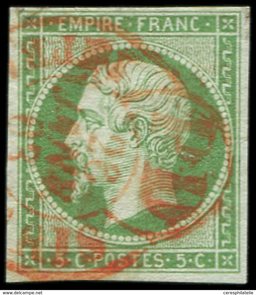 EMPIRE NON DENTELE - 12    5c. Vert, Obl. Càd ROUGE Des Imprimés, TB - 1853-1860 Napoléon III