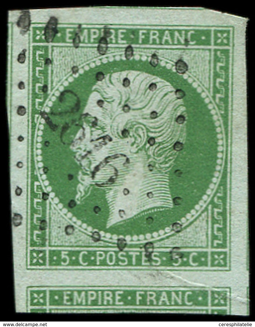 EMPIRE NON DENTELE - 12c   5c. Vert Foncé Sur Vert, Obl. PC 2616, Marges énormes, Voisin En Bas, Superbe - 1853-1860 Napoléon III