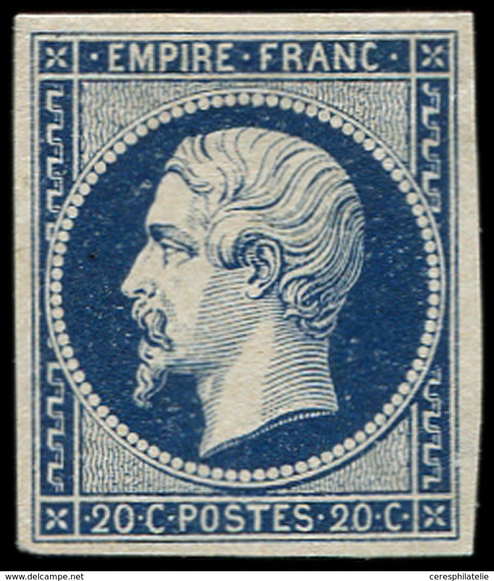 * EMPIRE NON DENTELE - 14Aa 20c. Bleu Foncé, T I, Frais Et TB - 1853-1860 Napoléon III