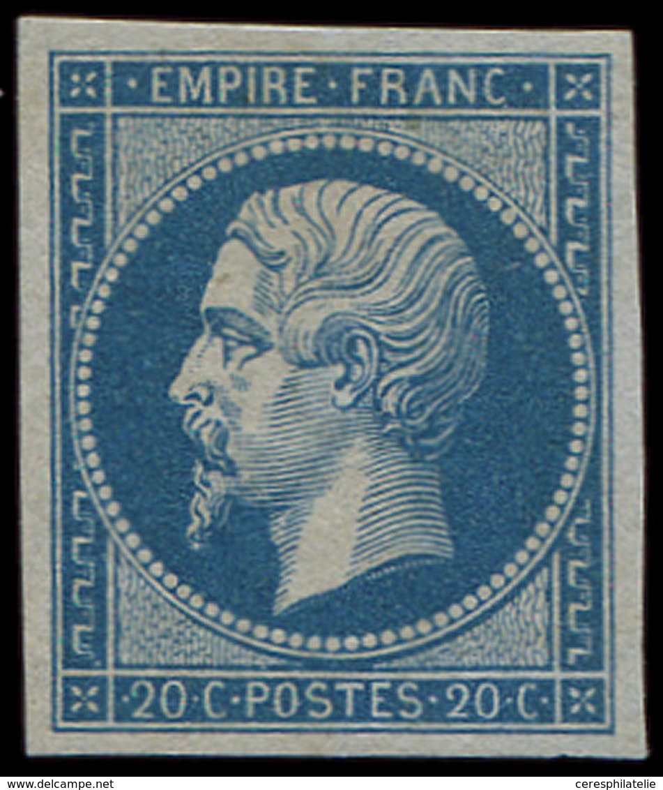 * EMPIRE NON DENTELE - 14B  20c. Bleu, T II, Inf. Trace De Ch., TTB. C - 1853-1860 Napoleone III