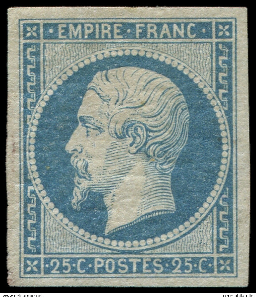 * EMPIRE NON DENTELE - 15a  25c. Bleu Laiteux, Très Belles Marges, TB. C - 1853-1860 Napoléon III.