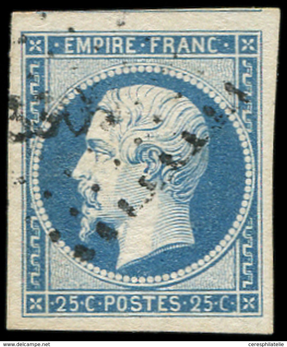 EMPIRE NON DENTELE - 15   25c. Bleu, Marges énormes, Obl. PC Léger, Superbe. C - 1853-1860 Napoleon III