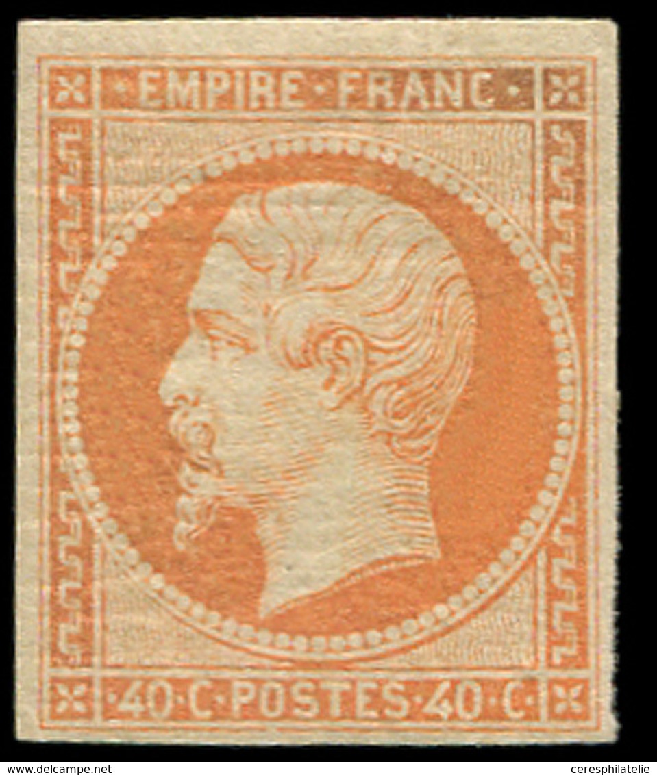* EMPIRE NON DENTELE - 16   40c. Orange, Inf. Trace D'adh., TB. C - 1853-1860 Napoleone III