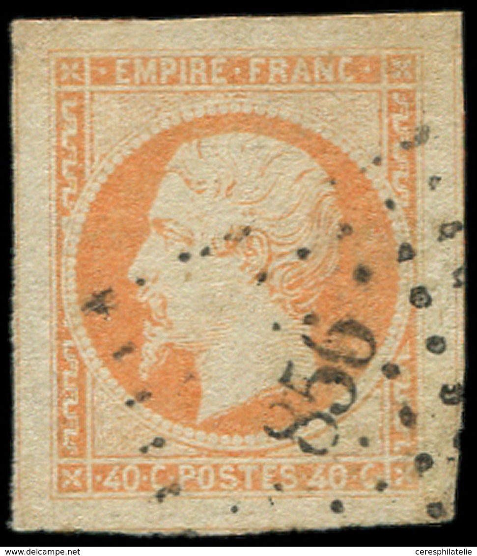 EMPIRE NON DENTELE - 16   40c. Orange, Marges énormes, Obl. PC 856, Superbe - 1853-1860 Napoléon III.