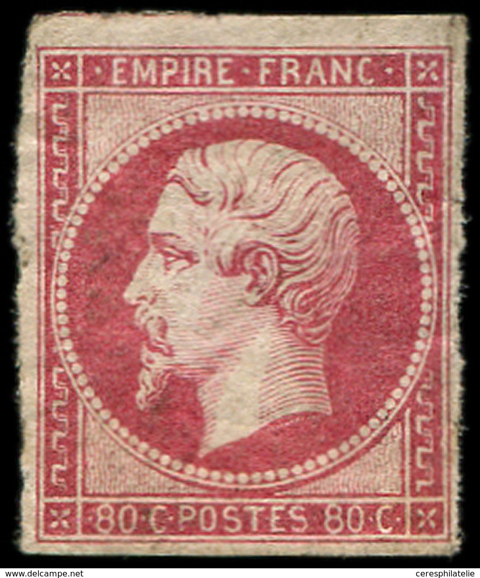 * EMPIRE NON DENTELE - 17B  80c. Rose, Gomme Partielle, B/TB - 1853-1860 Napoleone III