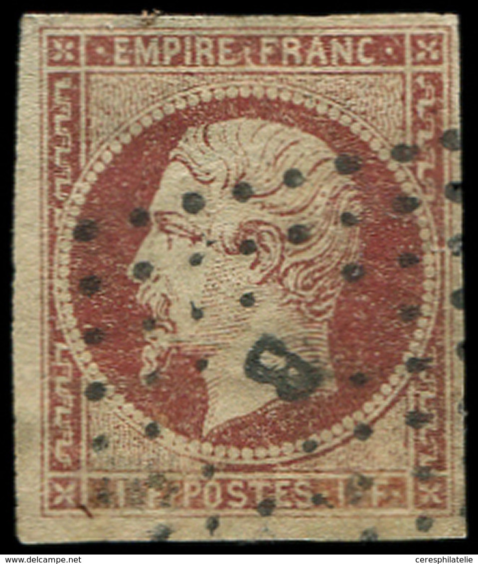 EMPIRE NON DENTELE - 18    1f. Carmin, Obl. Los. B Bâton, 2ème Choix, B - 1853-1860 Napoleone III