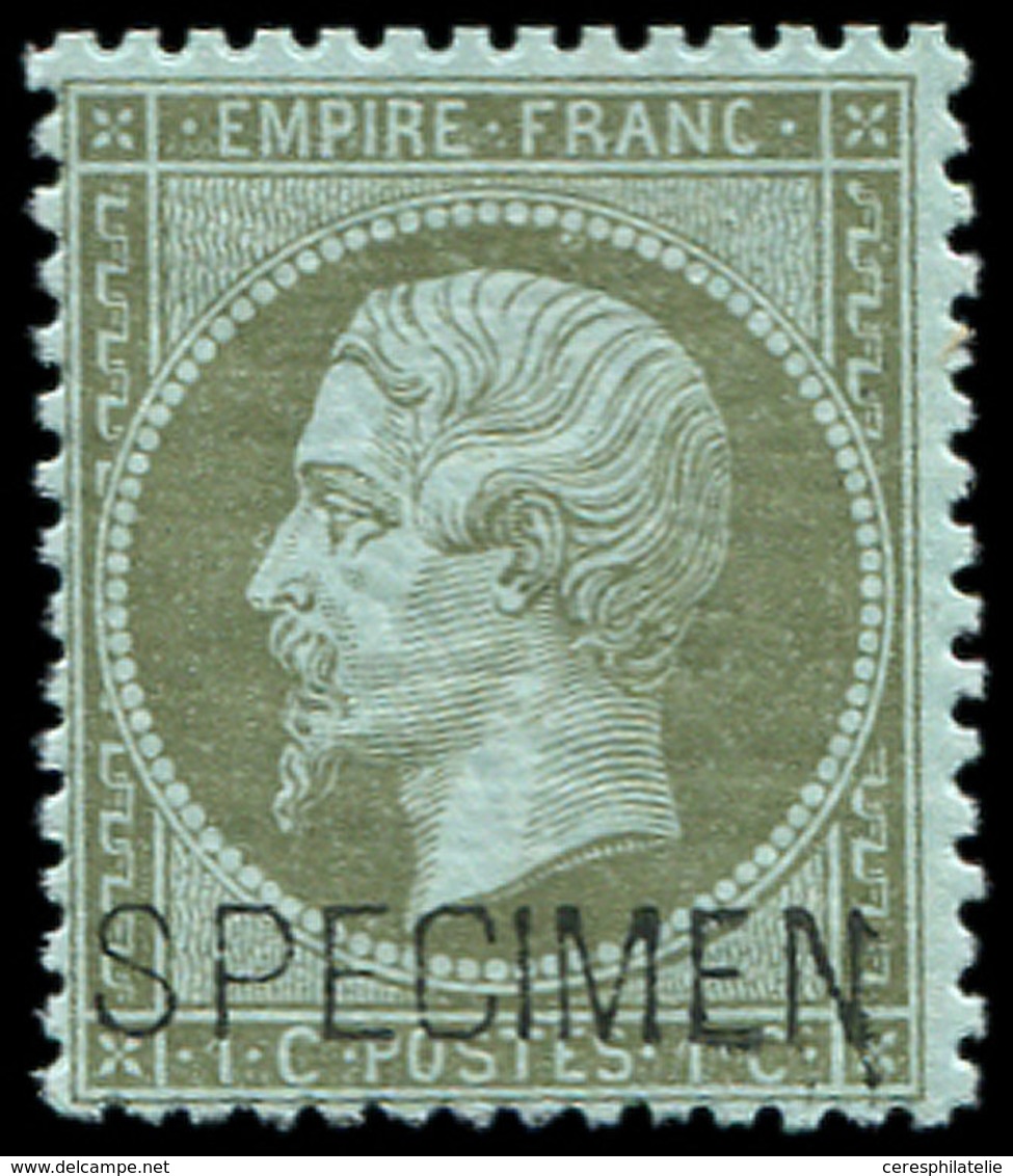 ** EMPIRE DENTELE - S19f  1c. Olive, Surch. SPECIMEN, TB - 1862 Napoléon III