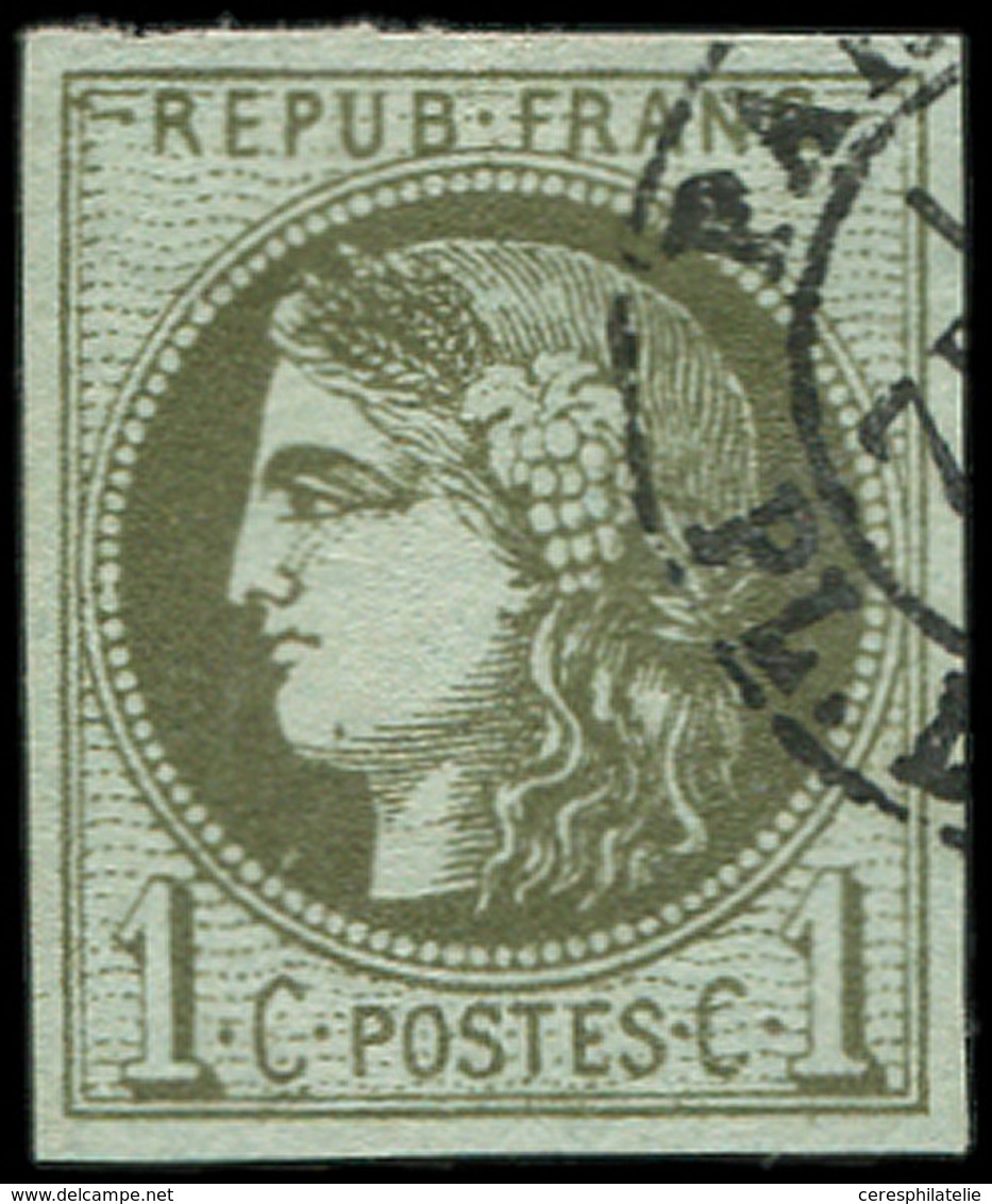 EMISSION DE BORDEAUX - 39B   1c. Olive, R II, Oblitéré Càd, TTB - 1870 Emission De Bordeaux