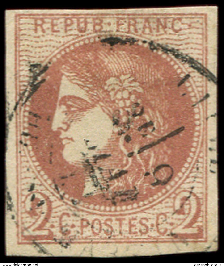 EMISSION DE BORDEAUX - 40B   2c. Brun-rouge, R II, Obl. Càd T17, TB. J - 1870 Emission De Bordeaux