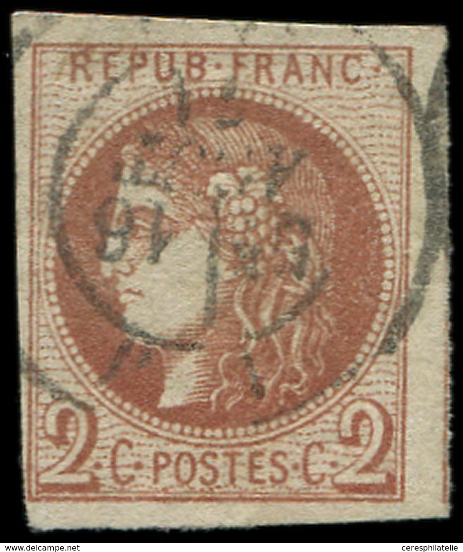 EMISSION DE BORDEAUX - 40B   2c. Brun-rouge, R II, Obl. Càd T17, TB. J - 1870 Emission De Bordeaux