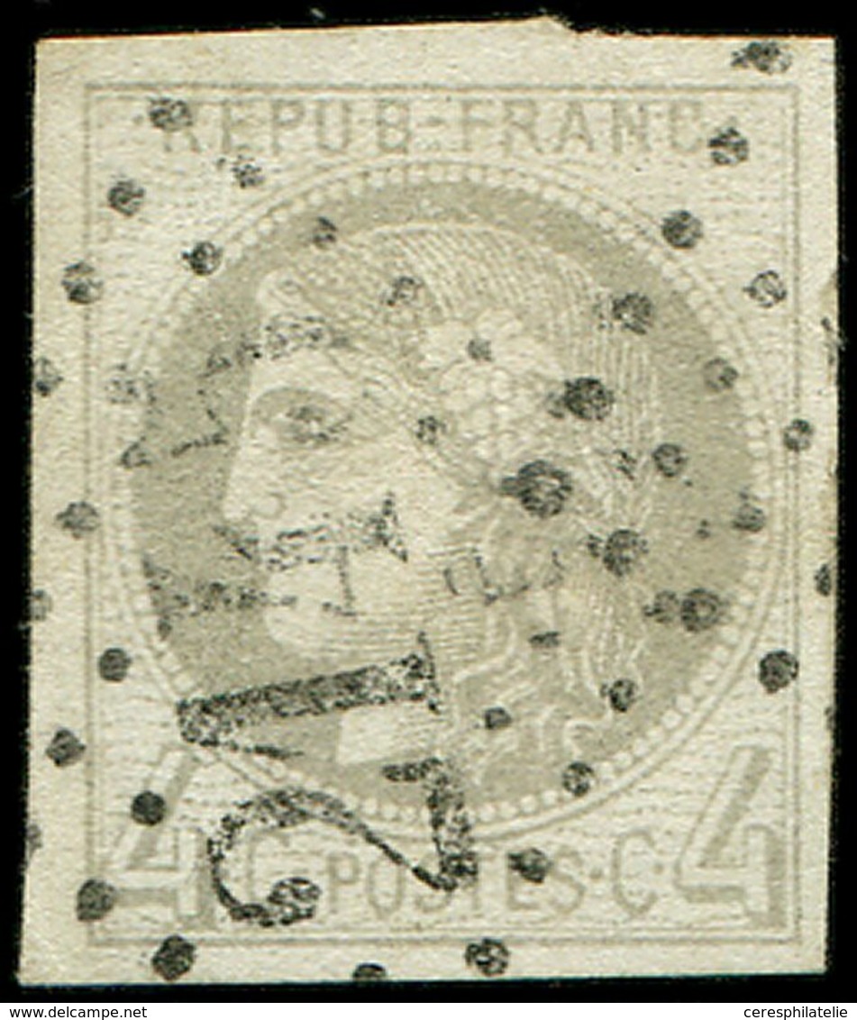 EMISSION DE BORDEAUX - 41B   4c. Gris, R II, Oblitéré GC 2145, Belles Marges, TTB - 1870 Emission De Bordeaux