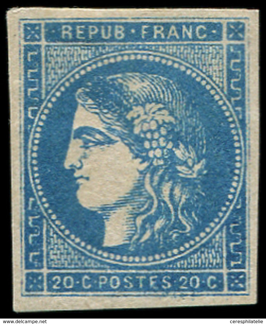 * EMISSION DE BORDEAUX - 45Aa 20c. Bleu Foncé, T II, R I, Jolie Nuance, TB. Br - 1870 Emission De Bordeaux